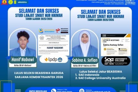 Langkah Besar dari SMAIT Nur Hikmah: Dua Siswa Raih Beasiswa Bergengsi Nasional dan Internasional